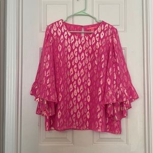 Pink silk blouse